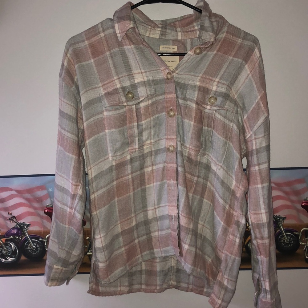 3 American eagle flannels